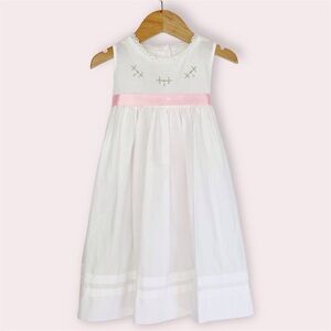 Strasburg slip dress white cotton lace sleeveless with embroidery 24 months